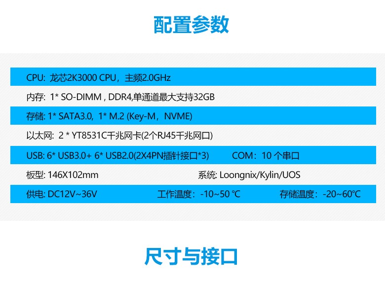 龙芯2K3000工控主板GM-S301K(图2) 龙芯2K3000工控主板GM-S301K(图2)